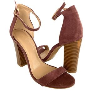 Charlotte Russe strappy block heels with ankle strap, Sz 7
